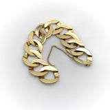 Vintage 14K Gold Wide Flattened Curb Link Bracelet Bracelet Kirsten's Corner