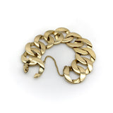 Vintage 14K Gold Wide Flattened Curb Link Bracelet Bracelet Kirsten's Corner