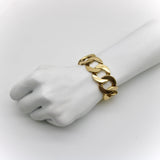 Vintage 14K Gold Wide Flattened Curb Link Bracelet Bracelet Kirsten's Corner