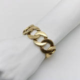 Vintage 14K Gold Wide Flattened Curb Link Bracelet Bracelet Kirsten's Corner
