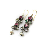 Georgian Revival Ruby, Emerald, and Pearl Giardinetti Earrings earrings Kirsten's Corner
