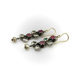 Georgian Revival Ruby, Emerald, and Pearl Giardinetti Earrings earrings Kirsten's Corner