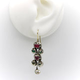 Georgian Revival Ruby, Emerald, and Pearl Giardinetti Earrings earrings Kirsten's Corner