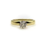 18K Gold .90 Carat Old Mine Cut Engagement Ring Ring Kirsten's Corner