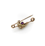 Victorian 12K Gold Diamond, Amethyst, Pearl, and Garnet Fly Brooch Brooches, Pins Kirsten's Corner