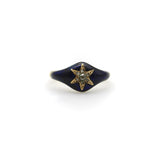 15K Early Victorian Diamond and Blue Enamel Star Ring Ring Kirsten's Corner