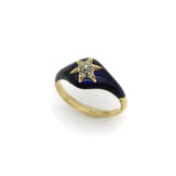 15K Early Victorian Diamond and Blue Enamel Star Ring Ring Kirsten's Corner