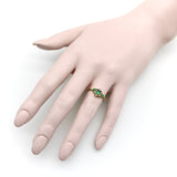 18K Gold Victorian Delicate Old Mine Cut Diamond and Emerald Ring Ring Kirsten's Corner