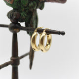 Vintage Italian 18K Gold Macaroni Hoop Earrings Earrings Kirsten's Corner