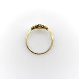 18K Gold Victorian Delicate Old Mine Cut Diamond and Emerald Ring Ring Kirsten's Corner