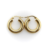 Vintage Italian 18K Gold Macaroni Hoop Earrings Earrings Kirsten's Corner