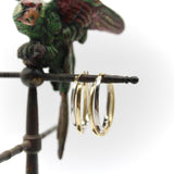 Vintage 14K Gold Two-Toned Gold Oval Hoop Earrings Kirsten's Corner