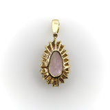 Vintage 14K Gold, Kunzite and Cognac Diamond Pendant Necklace Kirsten's Corner Jewelry