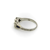 18K Gold Edwardian/Art Deco Two Stone Diamond Ring with Sapphires Ring Kirsten's Corner Jewelry