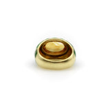 Vintage 18K Gold Citrine Cabochon and Green Enamel Roberto Legnazzi Ring ring Kirsten's Corner