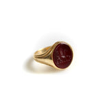 18K Gold Early Victorian Agate Griffin Intaglio Signet Ring Ring Kirsten's Corner