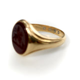18K Gold Early Victorian Agate Griffin Intaglio Signet Ring Ring Kirsten's Corner