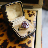 18K Gold Early Victorian Agate Griffin Intaglio Signet Ring Ring Kirsten's Corner