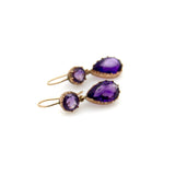Victorian 12K Gold Collet Set Amethyst Drop Earrings earrings Kirsten's Corner