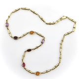 14K Gold Vintage Italian Multi-Gemstone Necklace Chains Kirsten's Corner