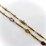14K Gold Vintage Italian Multi-Gemstone Necklace Chains Kirsten's Corner