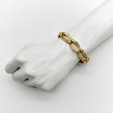 14K Gold Zelman & Friedman Vintage Textured Elongated Link Bracelet bracelet Kirsten's Corner