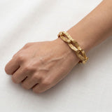 14K Gold Zelman & Friedman Vintage Textured Elongated Link Bracelet bracelet Kirsten's Corner
