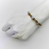 Vintage 14K Gold Woven Cuff Bracelet with Diamond X Details Bracelet Kirsten's Corner