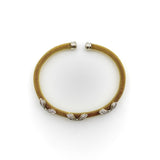 Vintage 14K Gold Woven Cuff Bracelet with Diamond X Details Bracelet Kirsten's Corner