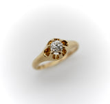 14K Gold Victorian Era Old European Cut Solitaire Ring Ring Kirsten's Corner Jewelry