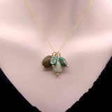 Egyptian Revival Brown Faience Scarab Pendant with 14K Gold Mount pendant, Charm Kirsten's Corner