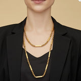 Victorian 14K Gold Fancy Link Long Guard Chain with Embossed Details Kirsten's Corner