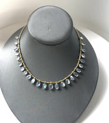14K Gold Victorian Moonstone Fringe Necklace