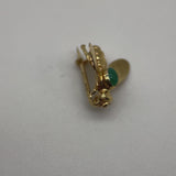 Vintage 18K Gold and Emerald Fly Pin
