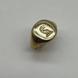 18K Gold Goldsmiths and Silversmiths Eagle Intaglio Signet Ring