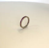 14K Gold Synthetic Ruby Eternity Band