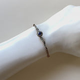 Victorian 14K Gold Diamond and Sapphire Silver Top Bracelet