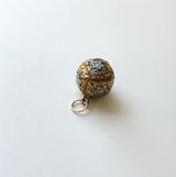14K Gold Victorian Forget-Me-Not-Orb Pendant with Enamel