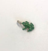 Vintage 14K Gold Green Enameled Frog Charm