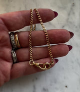 Edwardian 14K Gold Watch Chain Necklace with Dog Clip