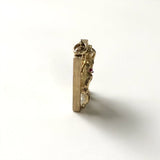 Vintage 14K Gold Figural Adam and Eve Pendant with Ruby and Pearl