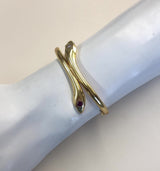 18K Gold Victorian Snake Bracelet with Rubies and Diamonds