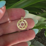 Vintage 9K Gold Hand Engraved Star of David