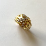 Vintage 18K Gold Tiffany & Co. Diamond Large “X” Ring