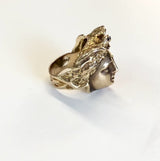 14K Gold Vintage Medusa Ring