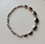 Vintage Taxco Sterling Silver Graduated Multi-Stone Necklace