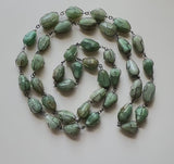 Vintage Brazilian Sterling Silver Wire-Wrapped Aventurine Necklace