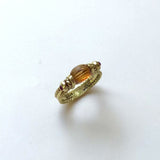14K Gold Vintage Topaz and Ruby Ring