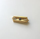 14K Gold Envelope Shaped Mourning Locket with Arrow