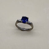 1950’s Sapphire and Tapered Baguette Diamond Platinum Ring